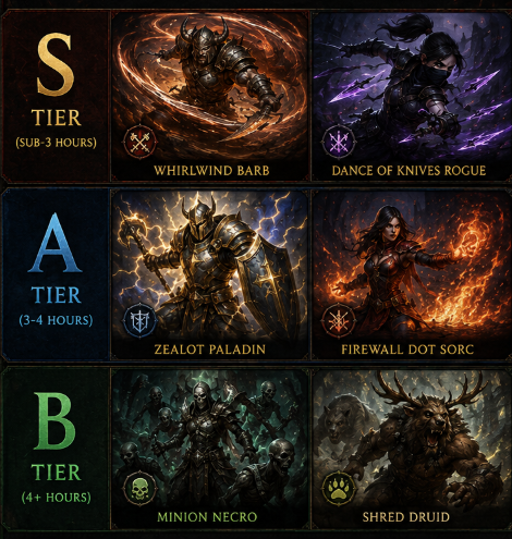 Diablo 4 Season 14 Leveling Speed Tier List: Who Can Hit Level 70 in Under 3 Hours?